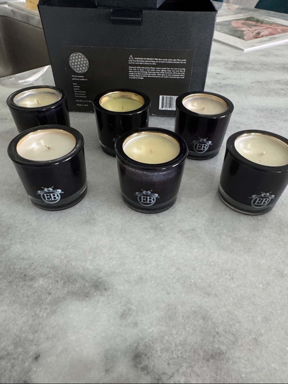 EB Florals by Eric Buterbaugh Set of 6 / 2oz Candles Gift Box Set NWT